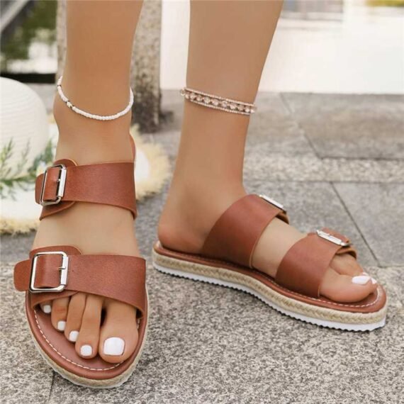 Brown Women Flat Sandal
