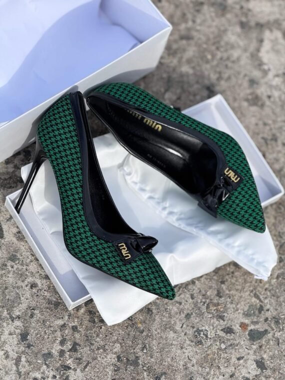 Green Tweed Women High Heel