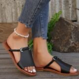 Black Braided Straps Sandals