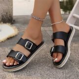 Black Women Flat Sandal