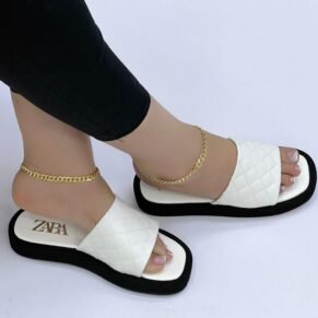 Effortless and stylish, these ZARA quilted flat slides deliver all-day comfort with a modern edge.
