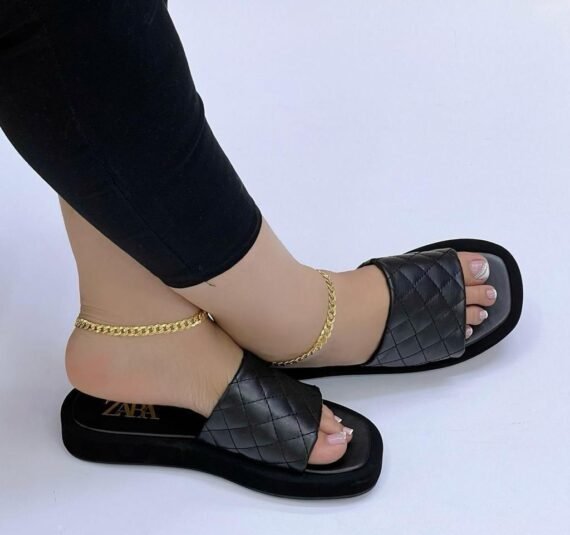 Effortless and stylish, these ZARA quilted flat slides deliver all-day comfort with a modern edge.