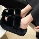 Cozy up in style with these ultra-soft fluffy platform slippers – comfort meets elevated fashion.
