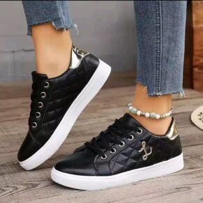 Chic and comfortable, these Women’s Black Quilted Sneakers combine stylish quilting with everyday wearability for a modern, elevated look.