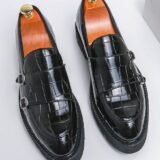 Elevate your style with black leather double monk strap loafers—combining elegance, versatility, and comfort for the discerning man.