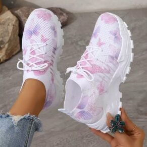 Sneakers with a butterfly pattern, perfect for summer or spring. Available in various colors and styles.